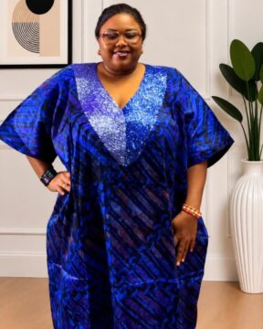 Adire (Tie - Dye) Beaded Bubu Dress