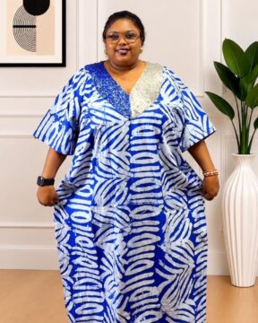 Adire (Tie - Dye) Beaded Bubu Dress