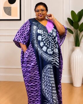 Adire (Tie - Dye) Beaded Bubu Dress .