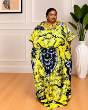Adire (Art Work) Basket Neck Bubu Dress