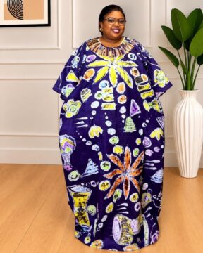 Adire (Art Work) Basket Neck Bubu Dress